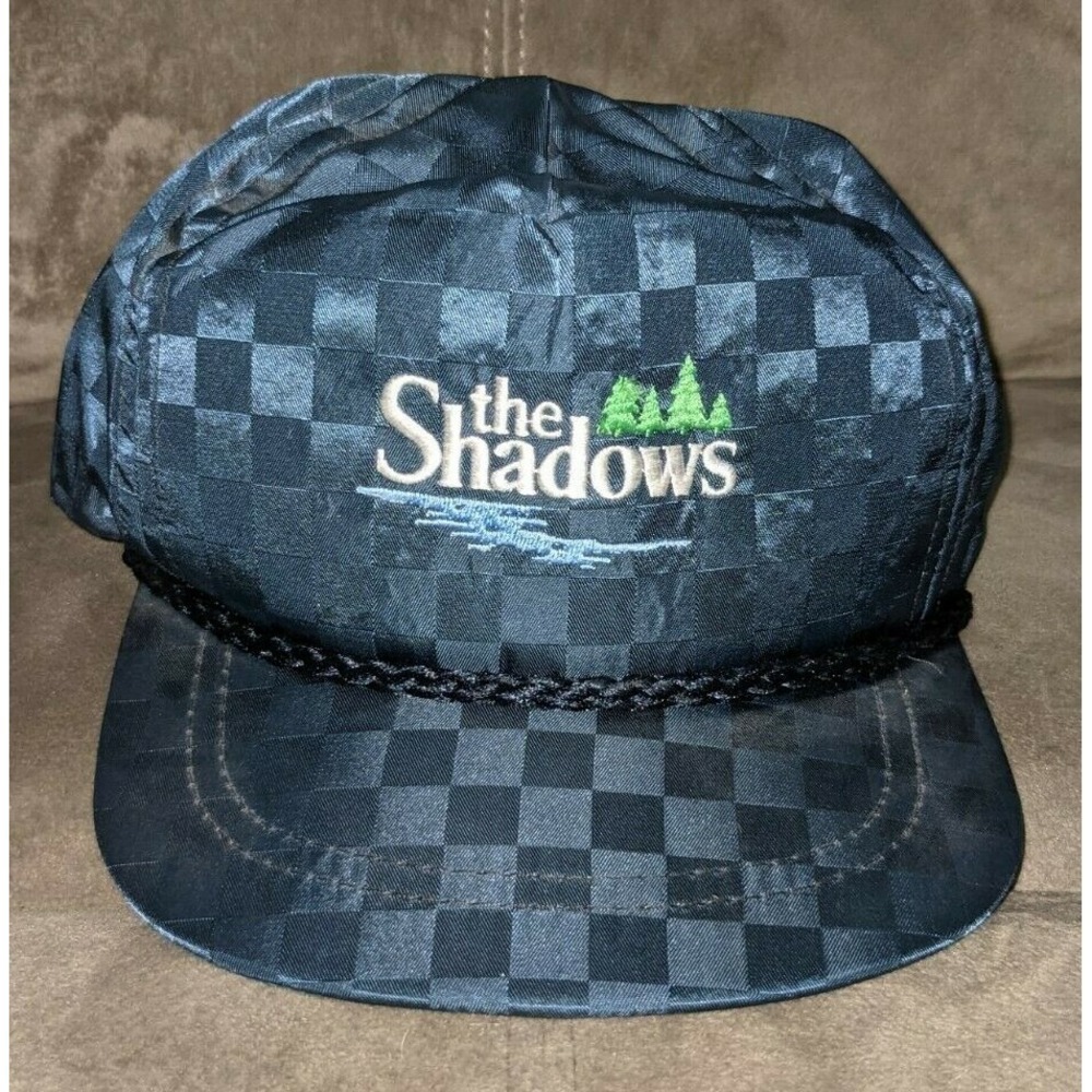 The Shadows Golf Course Strapback Adjustable Blue Shiny Hat Cap Vintage RARE HTF